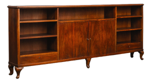 Large Early 20th Century Art Nouveau Bookcase in Walnut