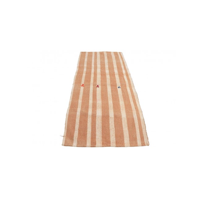 Mid-Century Modern Striped Vintage Turkish Kilim Rug - 2`11″ X 6`7″ For Sale - Image 3 of 6