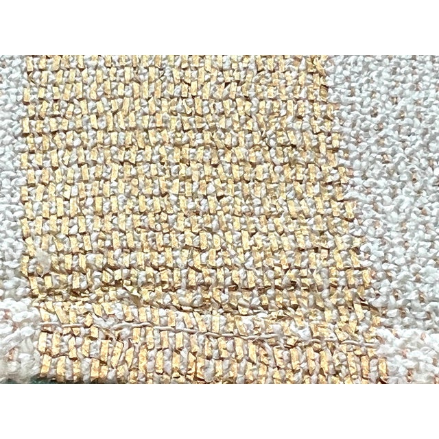 6-Pc Set Shimmering Lurex Napkins Off-White Interwoven W/Metallic Gold Threads & Bands - 6 PCS For Sale - Image 4 of 7