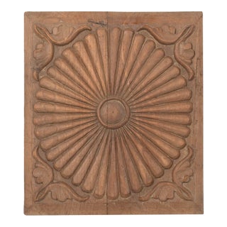 Antique Indian Carved Teakwood Panel For Sale