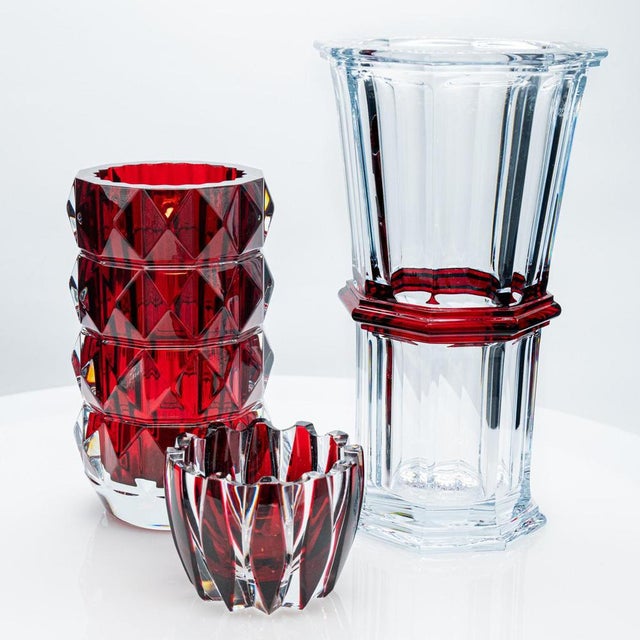 French Baccarat and Sèvres Glass Vases in Crystal, 1990, Set of 3 For Sale - Image 15 of 18