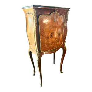 1900-1909 Louis XV French Empire Ormolu Mounted Vernis Martin Wood Tall Chest
