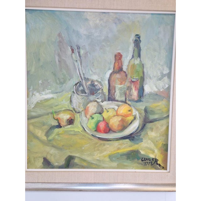 Unger, Colorful Still Life, 1971, Oil Painting, Framed For Sale - Image 4 of 7