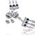 14k(585) Vintage White Gold Natural Diamond and Sapphire Earrings For Sale - Image 10 of 12