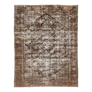 Antique Mahal Rug With Exquisite Distressed Wabi-Sabi Patina For Sale