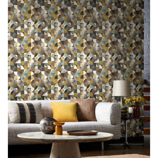 Orb Wallpaper - Sand - Sample | Chairish