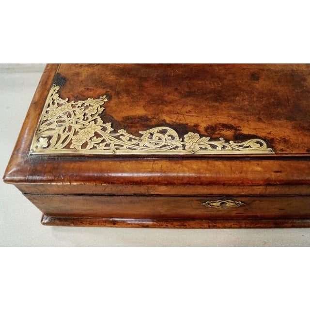 Victorian French Leather Glove Box For Sale - Image 4 of 12