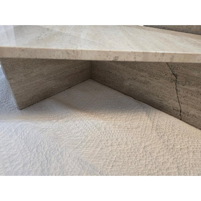 Stone Mid 20th Century Postmodern Travertine Asymmetrical Sculptural Coffee Table For Sale - Image 7 of 7