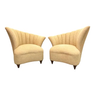 1960s Mid Century Modern Channel Back Chairs - a Pair For Sale