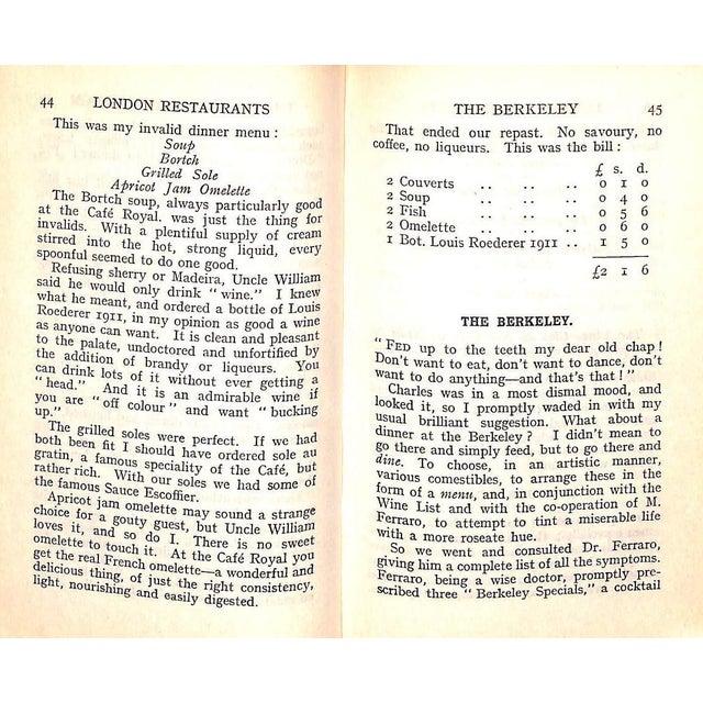 "London Restaurants" 1924 'Diner-Out' For Sale - Image 4 of 10
