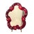 Vintage Red Floral Venetian Murano Glass Table Mirror For Sale - Image 10 of 10