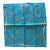 Vintage Vera Neumann Pure Silk Scarf, Turquoise and Bronze Botanical Print, Signed Vera, 16" X 16" For Sale