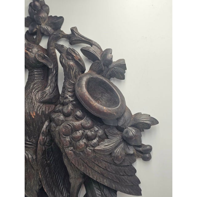 Carved Hunting Bas-Relief of a Fox and a Pheasant, 1920s For Sale - Image 10 of 13