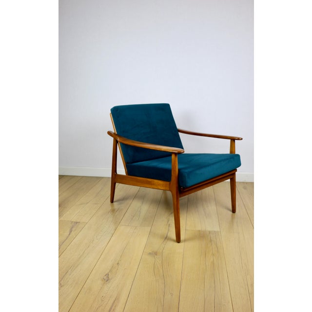 1970s Vintage Danish Loft Lounge Chair in Sea Green, 1970s For Sale - Image 5 of 11