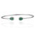 Contemporary Contemporary Twin Emerald & Diamond Halo Open Cuff Bangle Bracelet in Sterling Silver For Sale - Image 3 of 11
