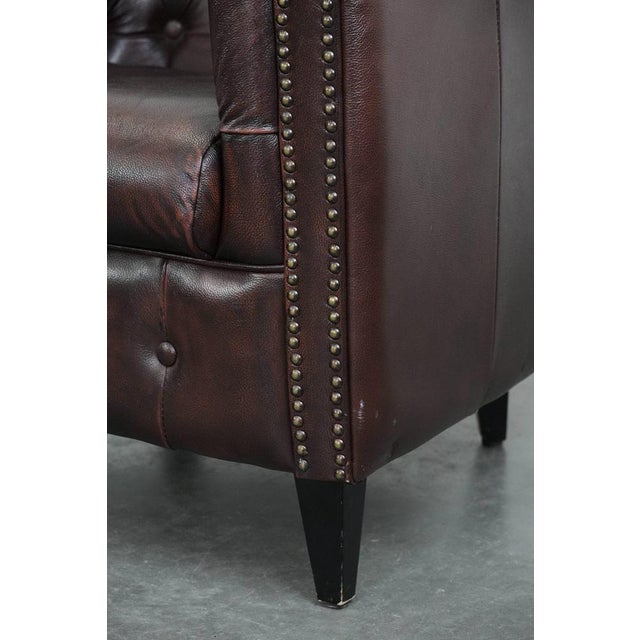 Chesterfield Club Chairs in Cowhide Leather, Set of 2 For Sale - Image 11 of 18