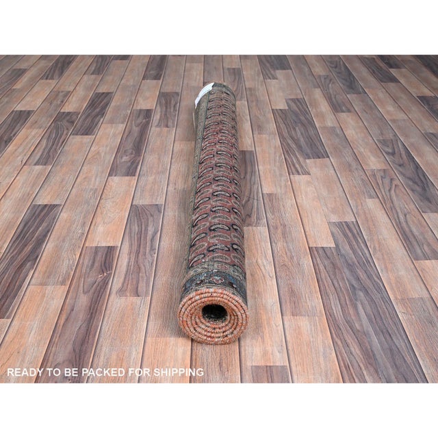 1960 Red Vintage Persian Senneh Soft Wool Distressed Look Hand Knotted Runner Rug For Sale In New York - Image 6 of 7