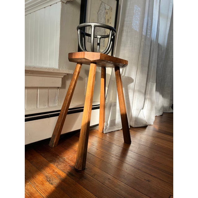 Mid 20th Century French Elm Stool For Sale - Image 4 of 7