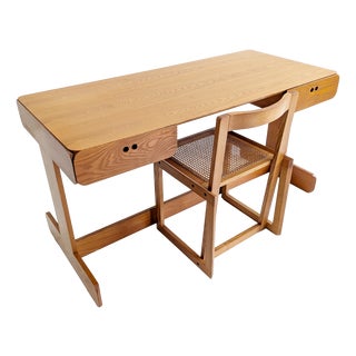 Mid-Century Modern Desk and Chair by Derk Jan De Vries, 1970s, Set of 2 For Sale