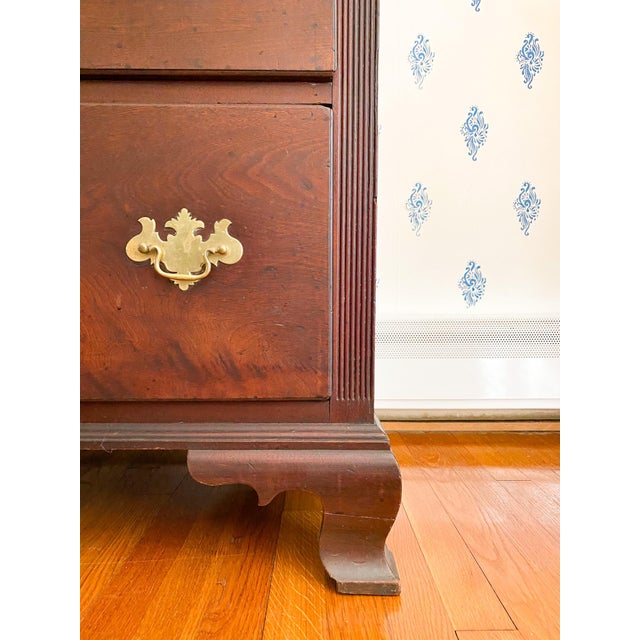 Antique Late 1700s Western Maryland Chippendale Walnut Tall Chest of Drawers For Sale - Image 9 of 15