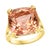16 Carat Cushion Shape Morganite Cocktail Ring 14 Karat Yellow Gold Estate For Sale - Image 15 of 18