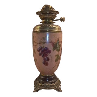Victorian Porcelain Kerosene Lamp with Decorative Base, 1890s For Sale