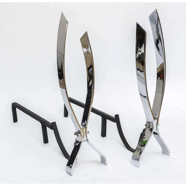 Andirons Style Danny Alessandro Nickel-Plated For Sale - Image 9 of 10