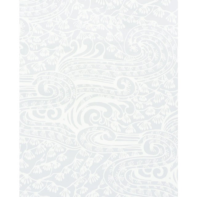 Contemporary Sample - Schumacher Mizu Wallpaper in Grey For Sale - Image 3 of 3