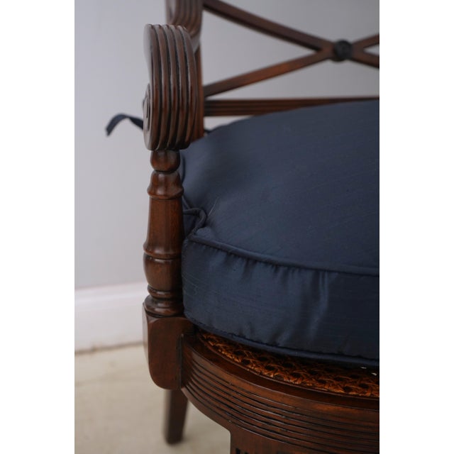 Theodore Alexander Regency Style Cane Seat Window Bench For Sale - Image 14 of 17