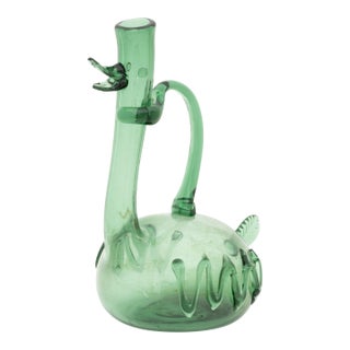 Empoli Glass Duck Form Ewer For Sale