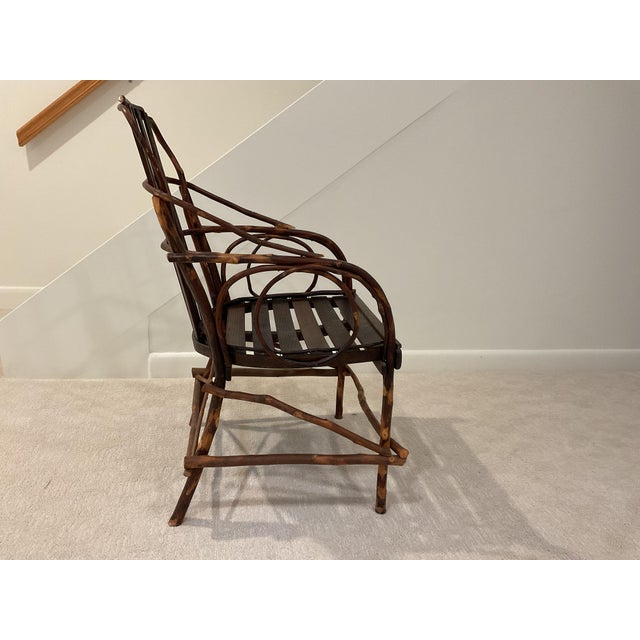 Mid 20th Century Vintage Wood Twig Dining Arm Chairs- Set of 6 For Sale - Image 5 of 8