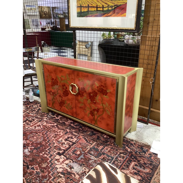 1970s Mastercraft Chinoiserie Faux-Tortoise and Brass Commode For Sale - Image 11 of 11