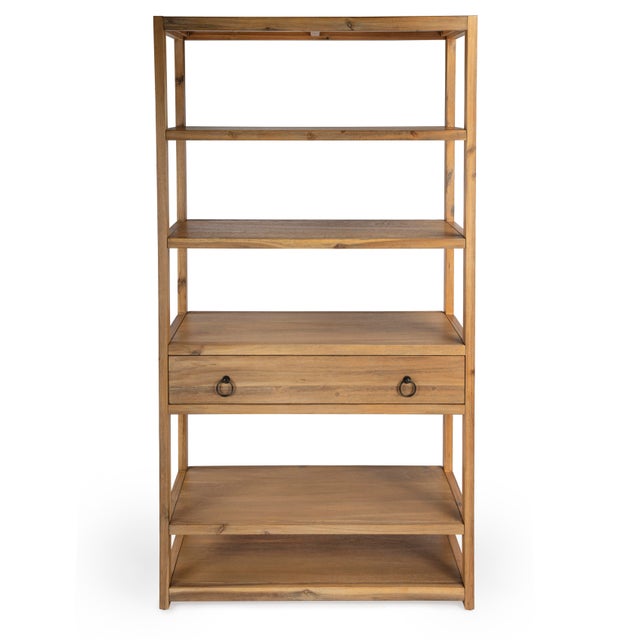Wood Lark Natural Wood Etagere, Light Brown For Sale - Image 7 of 7
