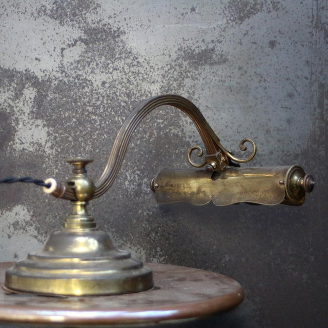 Gold French Art Nouveau Brass Piano Lamp, Paris, 1920s For Sale - Image 8 of 9