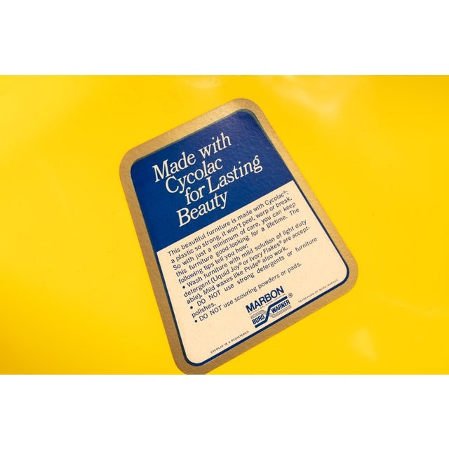 1960s Marbon Cycolac Yellow Molded Plastic Chairs For Sale - Image 10 of 10