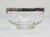 A beautiful Art Nouveau Vienna Secession mouth-blown „Meteor“ optical glass bowl with a rim made of silver-plated brass...