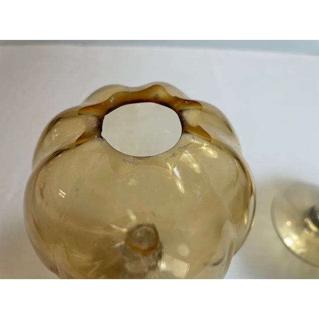 Cambridge Depression Era Footed Ivy Ball Vases, a Pair For Sale - Image 4 of 5