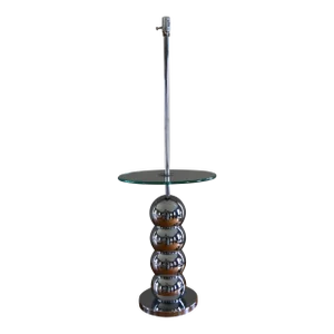 Mid-Century Modern George Kovacs Style Chrome Stacked Ball Brass Floor Lamp