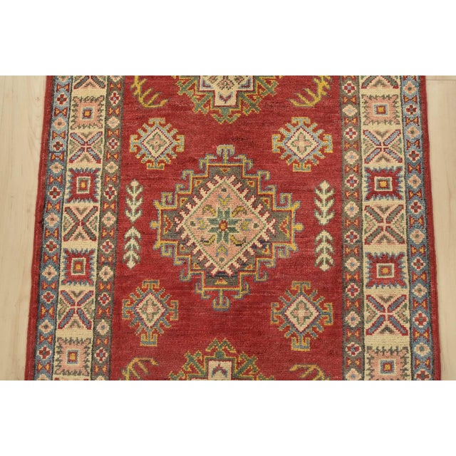 2020s Kazak Runner 2’8” X 9’8” Red Wool Tribal Hand-Knotted Oriental Rug For Sale - Image 5 of 13