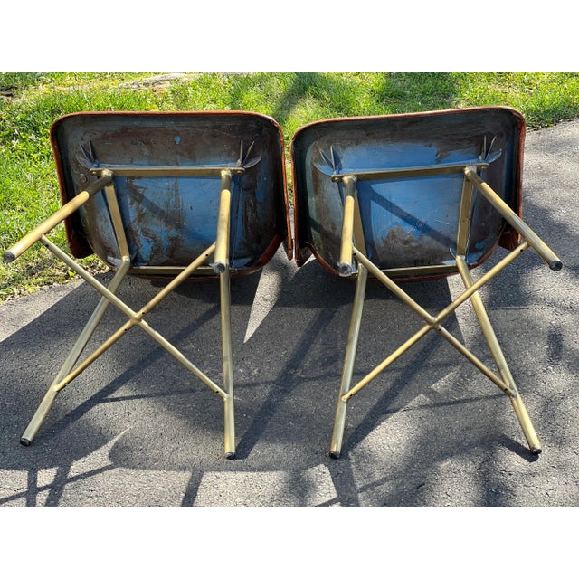 1960s Vintage Leather Wrapped Bucket Chairs - a Pair For Sale In Philadelphia - Image 6 of 7