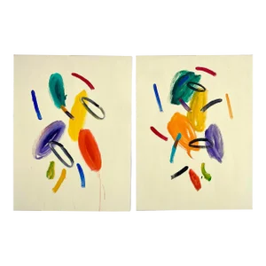 Pair of Original Abstract Paintings on Canvas