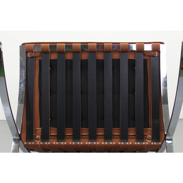 Brown Barcelona Chair in Brown Tobacco Leather by Ludwig Mies Van Der Rohe for Knoll International For Sale - Image 8 of 11