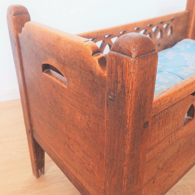 Antique Wooden Childrens Bed, 1850s For Sale - Image 4 of 6