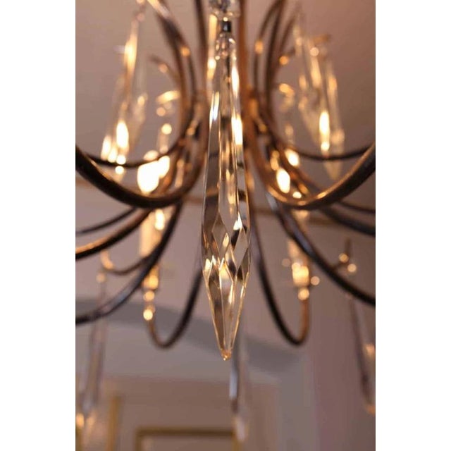 Goldenrod Chandeliers with Crystal Trimmings, Set of 2 For Sale - Image 8 of 9