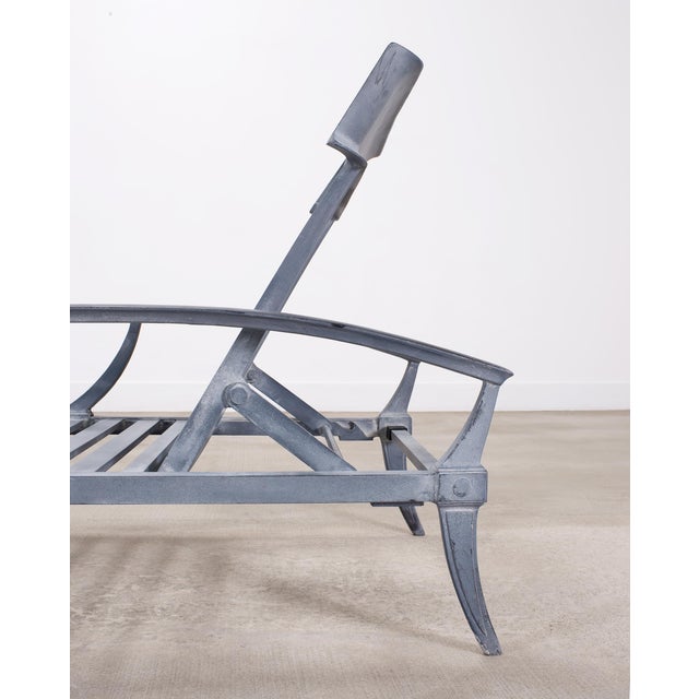 Charcoal Pair of Neoclassical Greco-Roman Klismos Chaise Lounges For Sale - Image 8 of 18