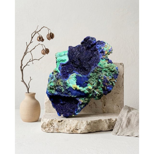 Contemporary Azurite Malachite Specimen by Stillmantle For Sale - Image 3 of 5