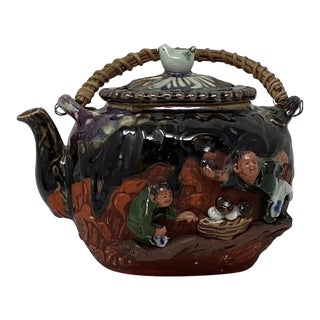 Antique Sumida Gawa Art Pottery Teapot For Sale