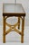 Mid-Century Modern 1950s Bamboo Bentwood Rattan Strand Glass Top X Base Console Accent Table For Sale - Image 3 of 11