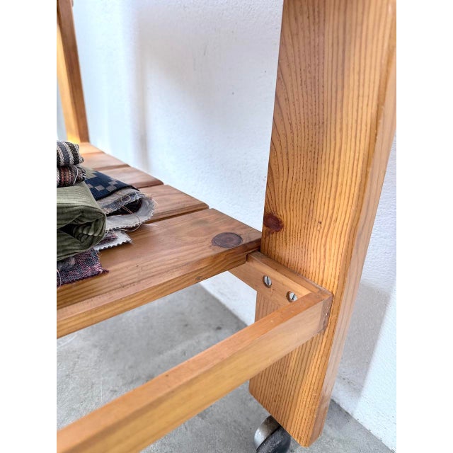 Pine Serving Cart on Casters, 1980s For Sale - Image 15 of 18