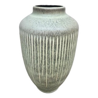 Vintage Nature Green Textured Ceramic Vase from Steuler, 1960s For Sale
